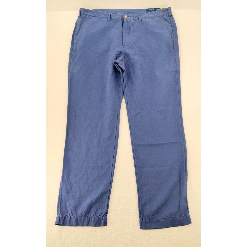 Polo Ralph Lauren Chino Pants Mens 40/32 Blue Straight‎ Fit Cotton Casual Chinos